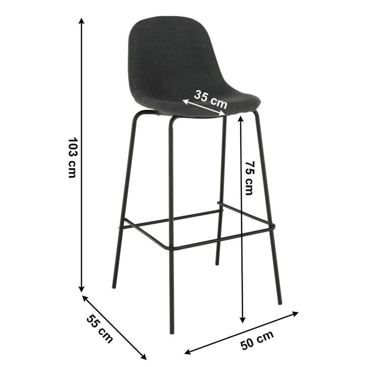 Scaun de bar Tempo Kondela Mariola 2 New (Dark Gray)