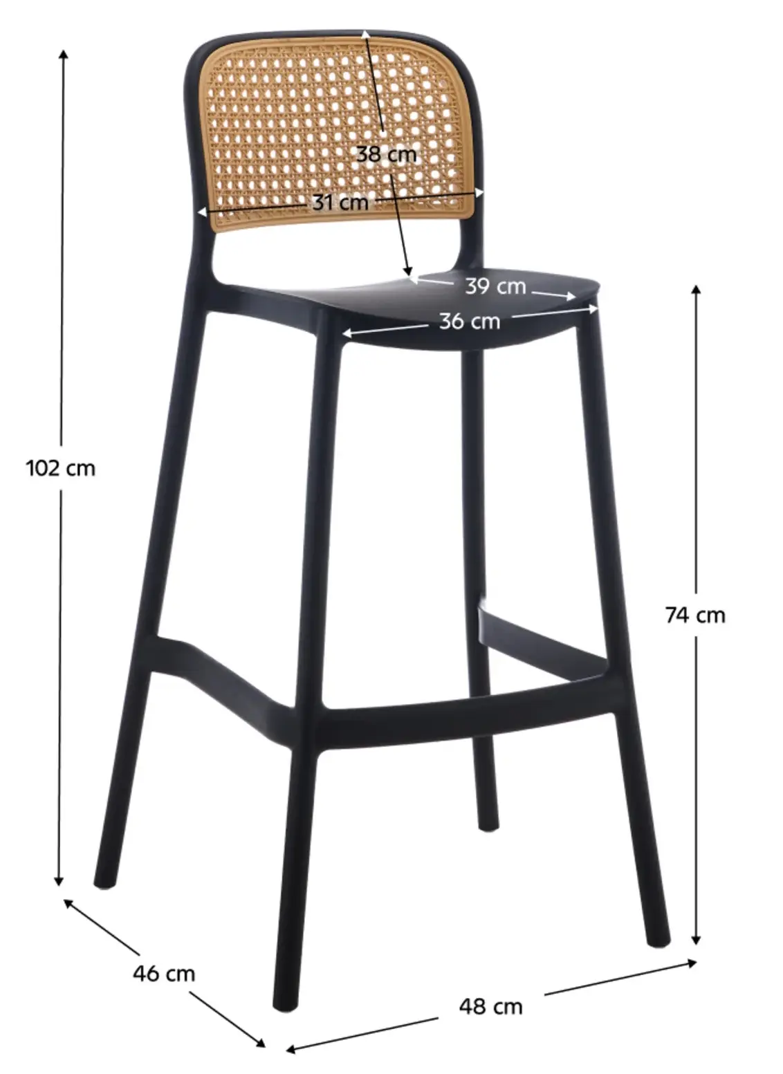 Scaun de bar Tempo Kondela Ravid New Typ 3 (Black/Beige) - 5