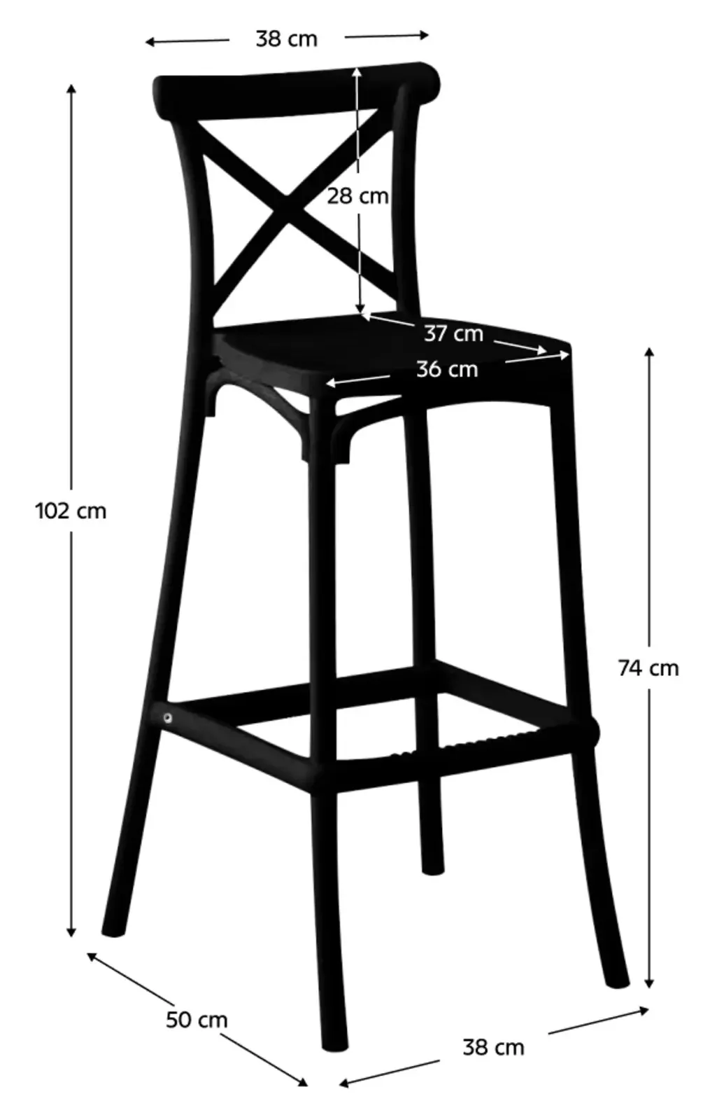 Барный стул Tempo Kondela Savita Typ 2 (Black) - 4