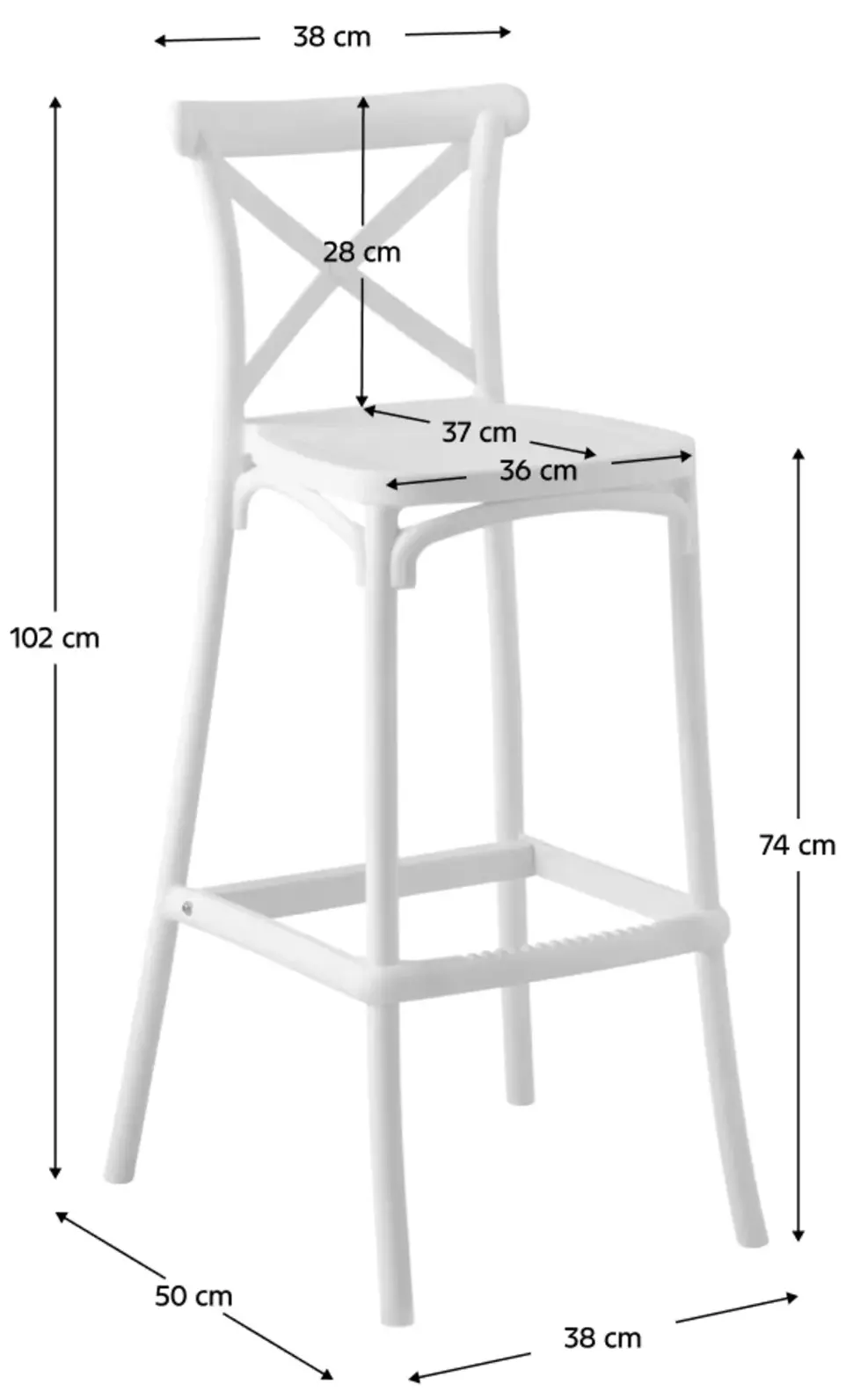 Барный стул Tempo Kondela Savita Typ 2 (White) - 4