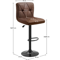 Scaun de bar Tempo Kondela Selest (Brown/Black) Thumb