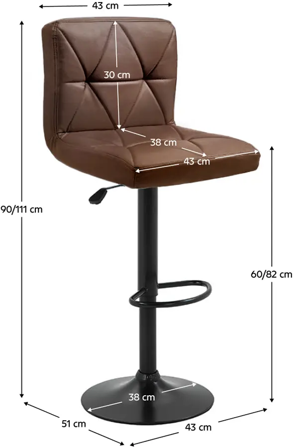 Scaun de bar Tempo Kondela Selest (Brown/Black)