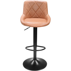 Scaun de bar Tempo Kondela Terkan New (Cognac/Black) Thumb