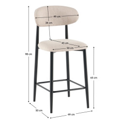 Scaun de bar Tempo Kondela Zajda Typ 2 (Beige/Black) Thumb