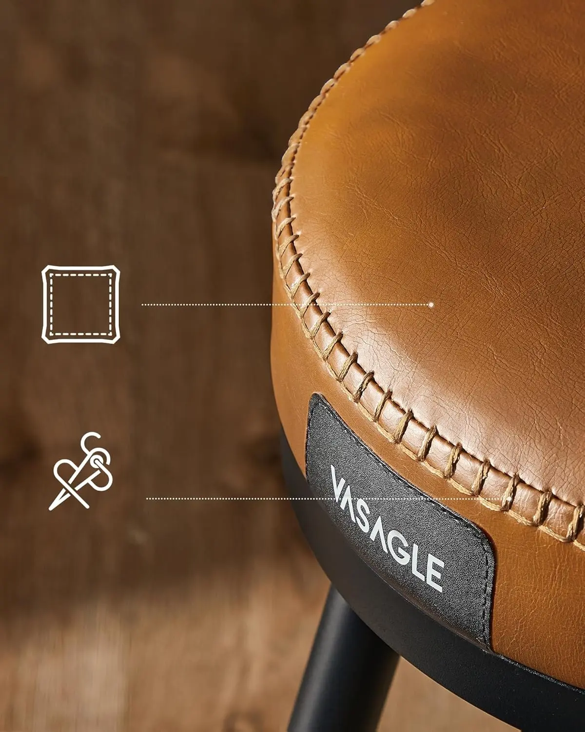 Набор барных стульев Vasagle Ekho LBC889K01 (Caramel Brown/Black) - 4