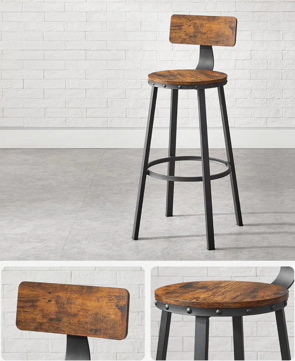 Набор барных стульев Vasagle LBC026B01V1 (Rustic Brown/Black) - 3