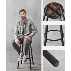 Набор барных стульев Vasagle LBC026B01V1 (Rustic Brown/Black) Thumb