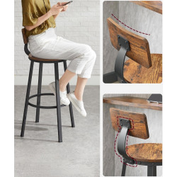 Набор барных стульев Vasagle LBC026B01V1 (Rustic Brown/Black) Thumb