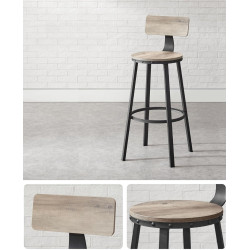 Набор барных стульев Vasagle LBC026B02 (Greige/Black) Thumb