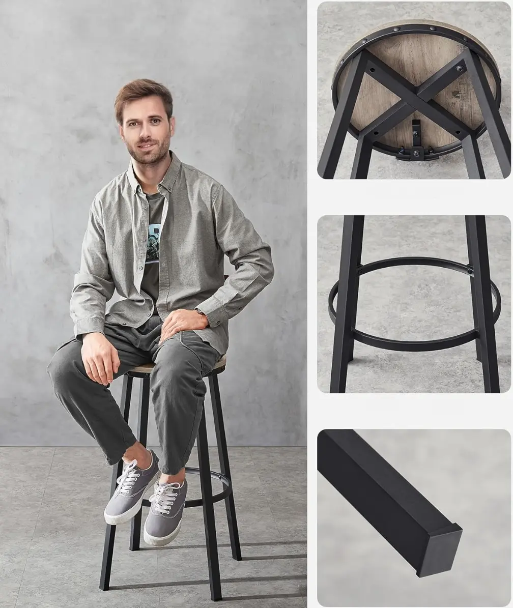 Набор барных стульев Vasagle LBC026B02 (Greige/Black) - 7