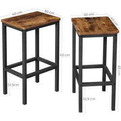 Set scaune de bar Vasagle LBC65X (Rustic Brown/Black) Thumb
