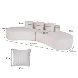 Бескаркасный диван Costway HV10776WH (White) Thumb