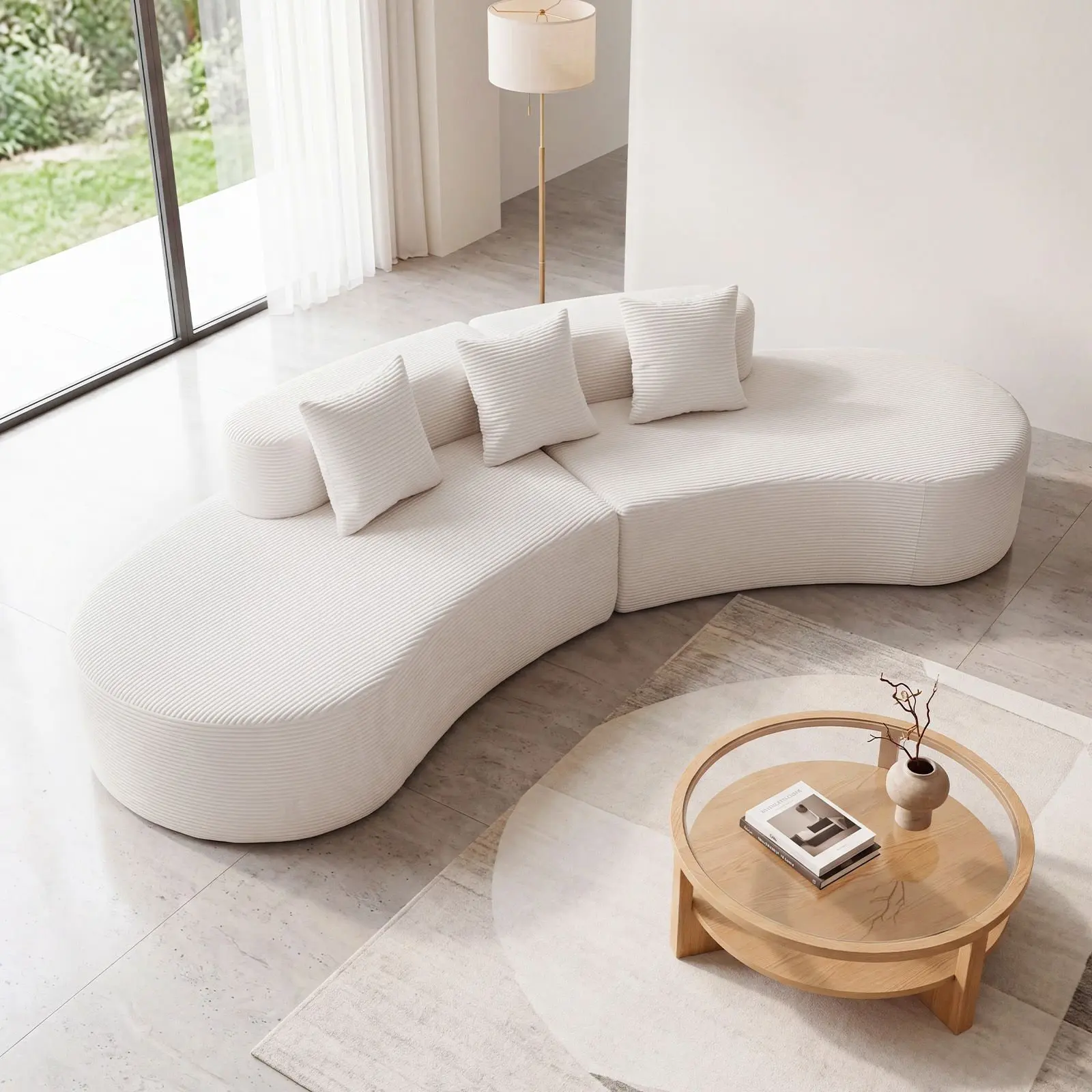 Бескаркасный диван Costway HV10776WH (White) - 5