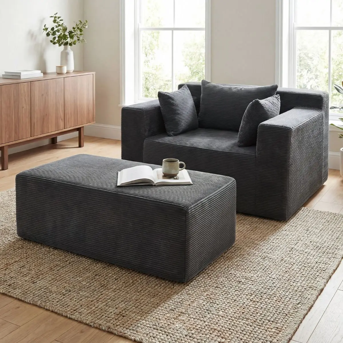 Бескаркасный диван Costway HV10779GR (Grey) - 4