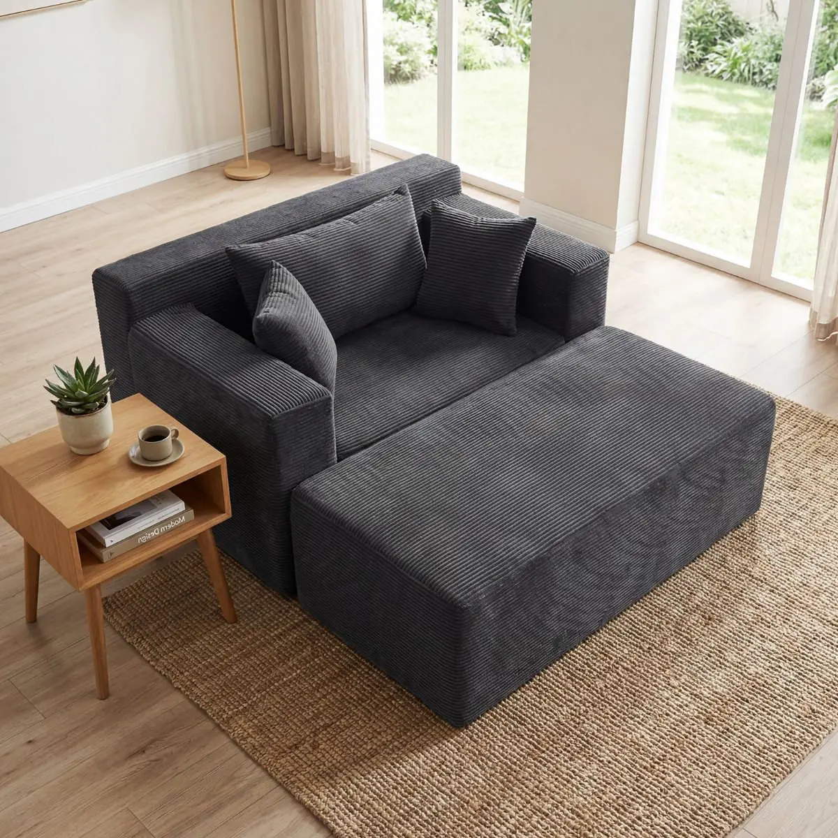 Бескаркасный диван Costway HV10779GR (Grey) - 5