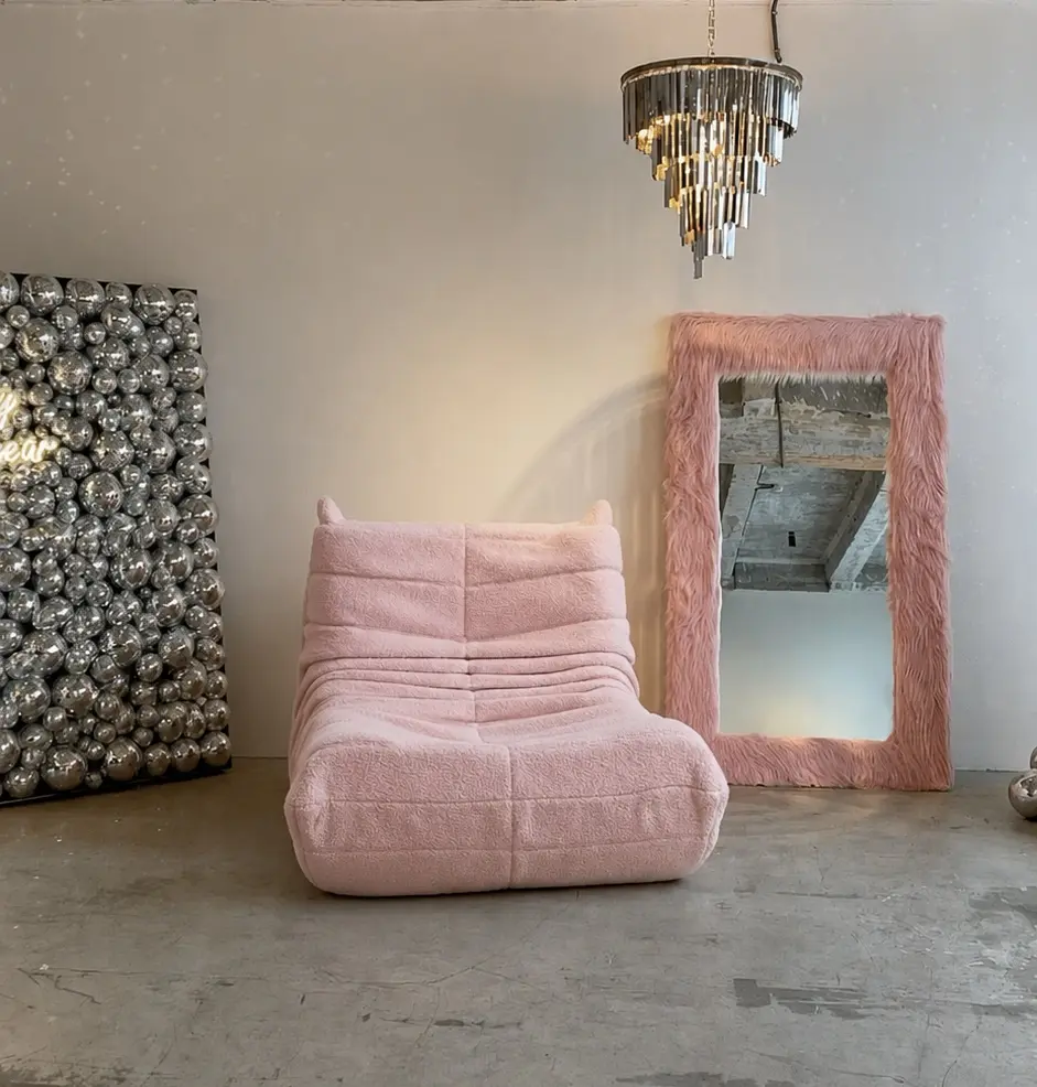 Бескаркасное кресло Synonym Lounge Teddy (Powder pink) - 3