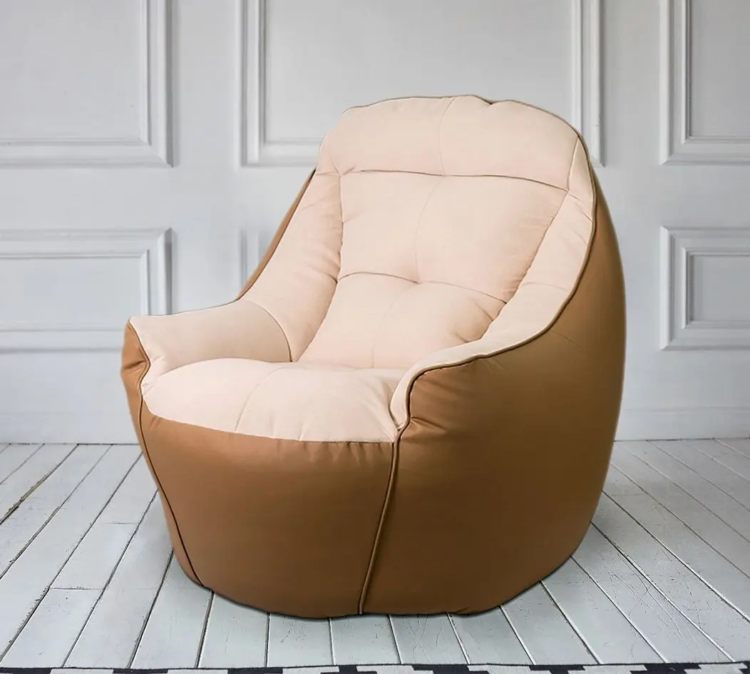 Бескаркасное кресло Bean Bag BigBoss BM5858 XL (Brown/Cream)