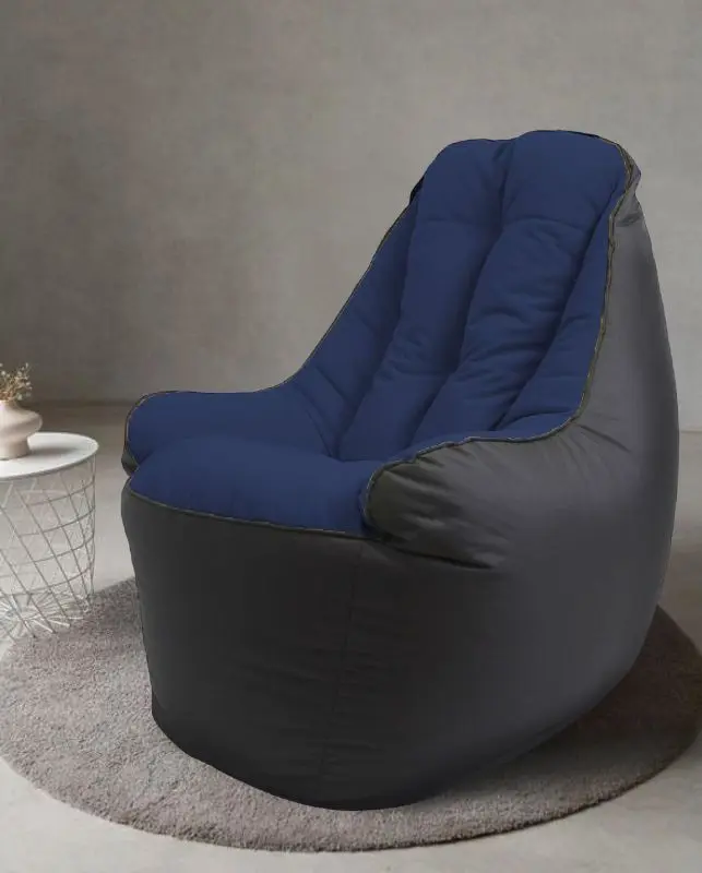 Fotoliu fara carcasa Bean Bag BigBoss BM6166 XL (Black/Dark Blue)