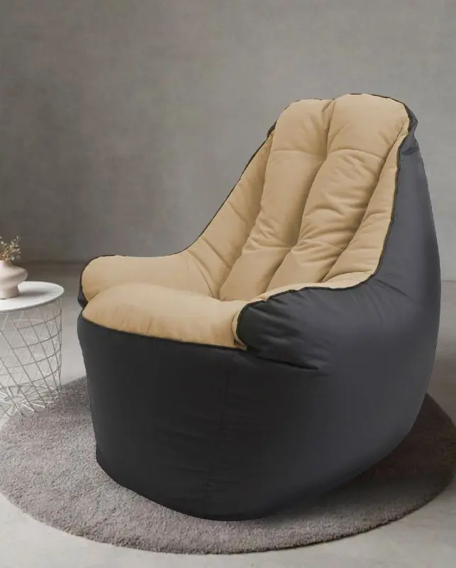 Fotoliu fara carcasa Bean Bag BigBoss BM6168 XL (Black/Beige)