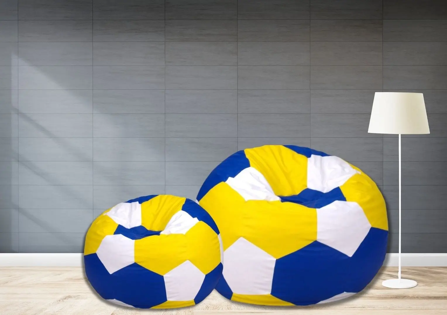 Fotoliu-sac Bean Bag Ares BM6040 XL (Blue/Yellow/White)