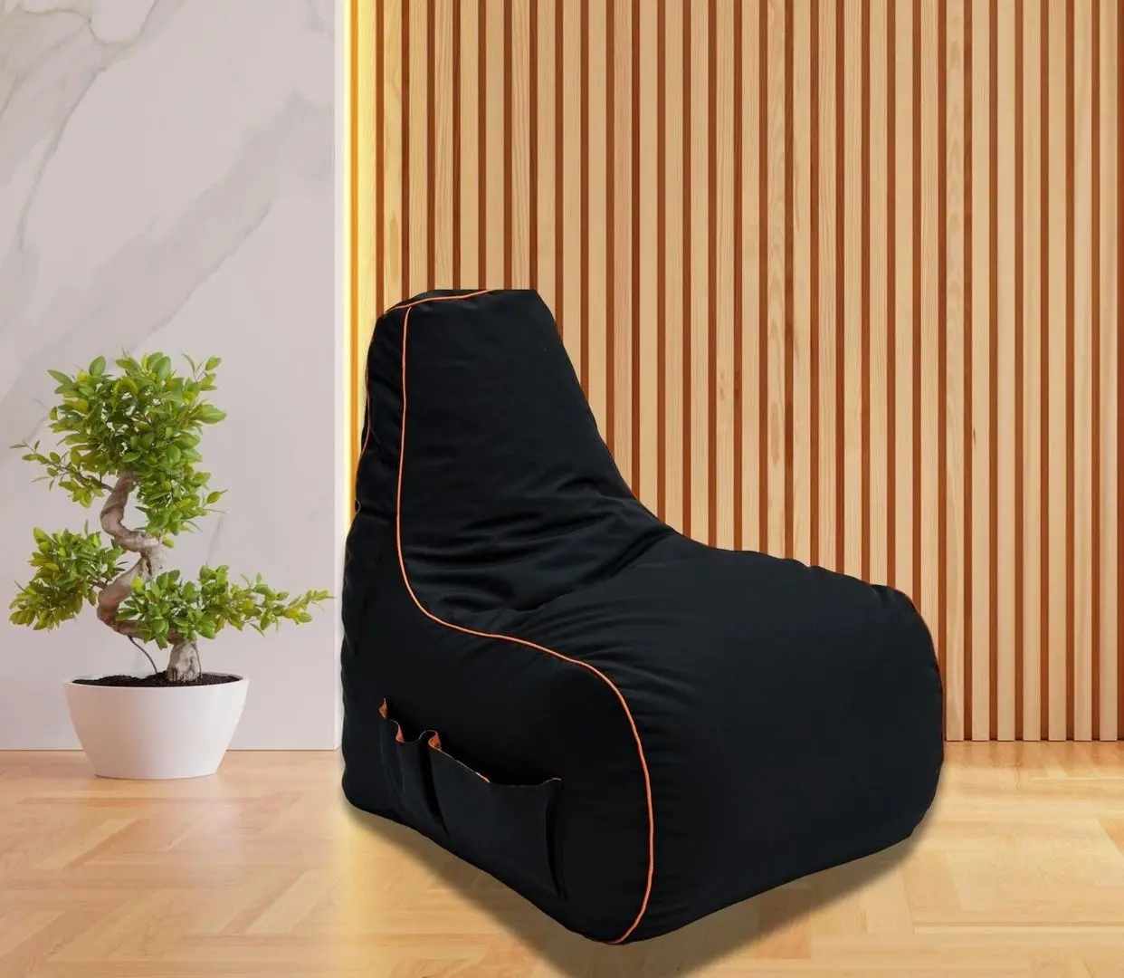 Fotoliu-sac Bean Bag MegaByte 600D BM5810 L (Black/Orange)