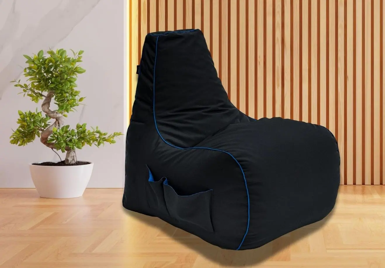 Fotoliu-sac Bean Bag MegaByte 600D BM5813 L (Black/Blue)