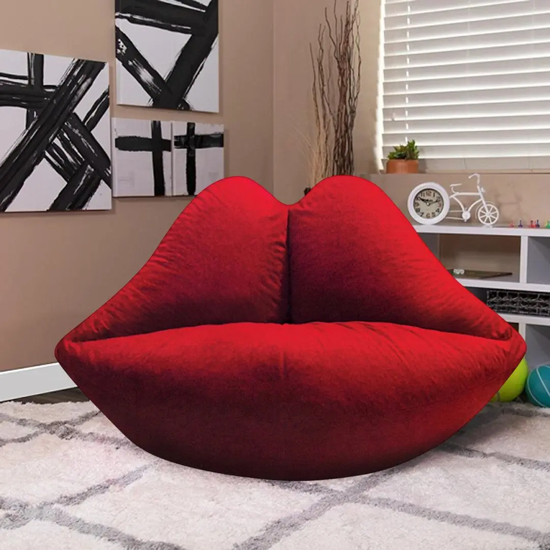 Fotoliu-sac Bean Bag Standart Lips BM0438 L (Red)