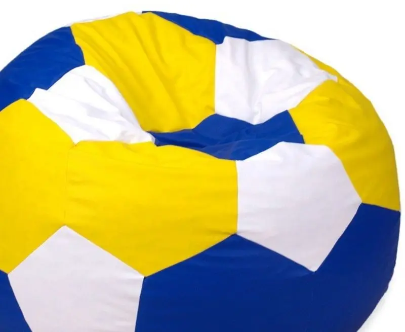 Fotoliu-minge Bean Bag Ares BM0483 XXL (Blue/Yellow/White)