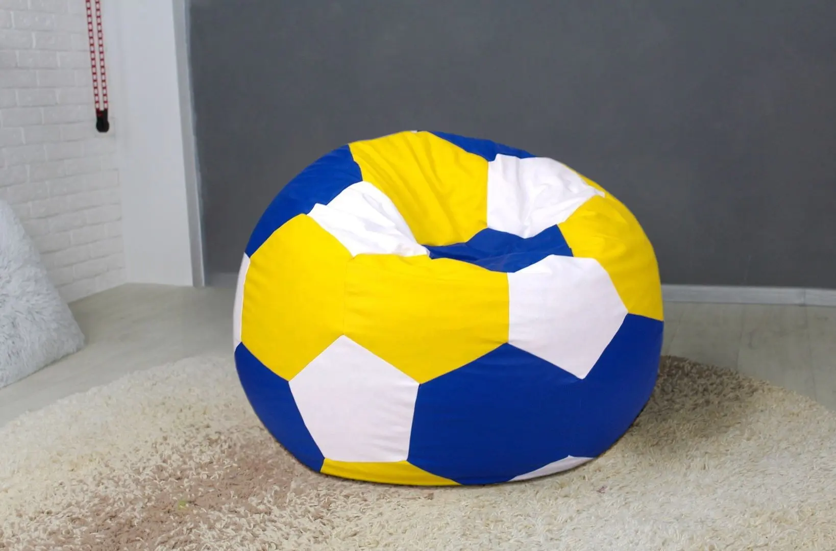 Fotoliu-minge Bean Bag Ares BM0483 XXL (Blue/Yellow/White)