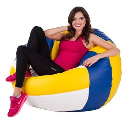 Fotoliu-minge Bean Bag Ares BM0546 XL (Blue/Yellow/White) Thumb
