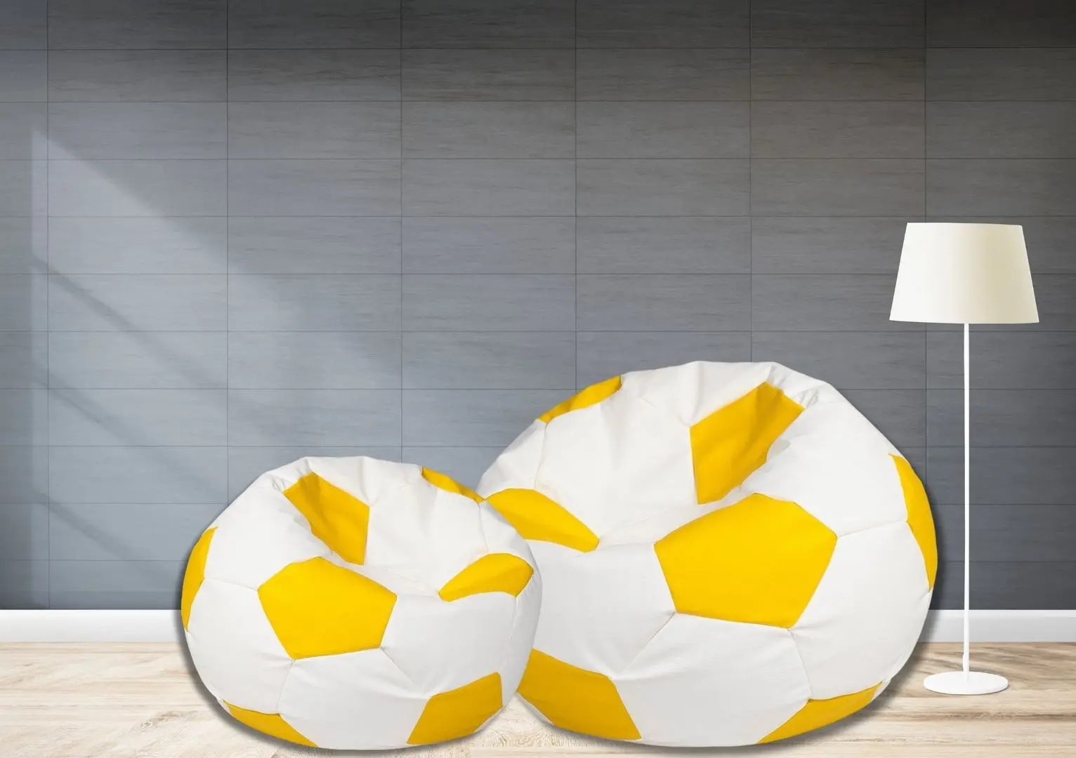 Fotoliu-minge Bean Bag Ares BM6029 XXL (Yellow/White)