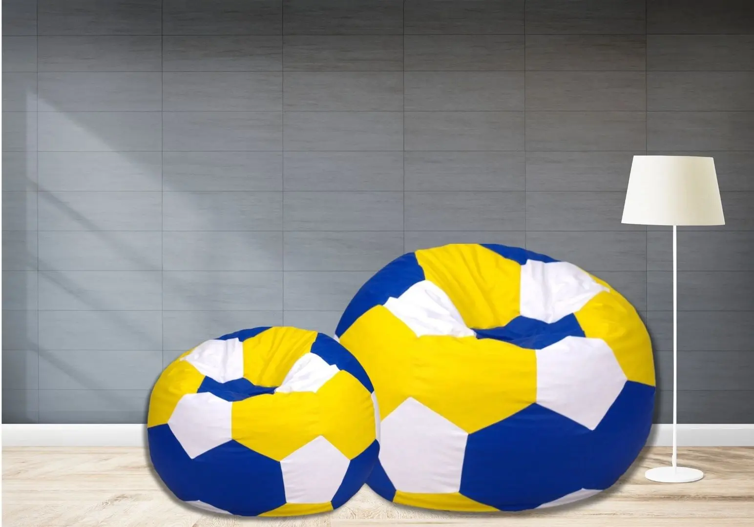 Fotoliu-minge Bean Bag Ares BM6039 L (Blue/Yellow/White)