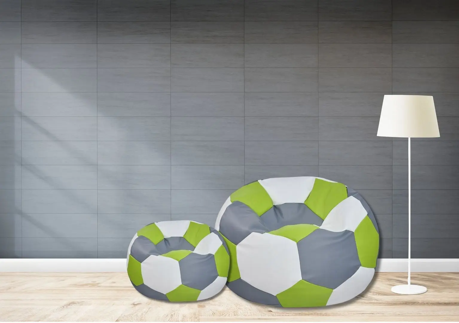 Fotoliu-minge Bean Bag Ares BM6092 XXL (Grey/Green/White)