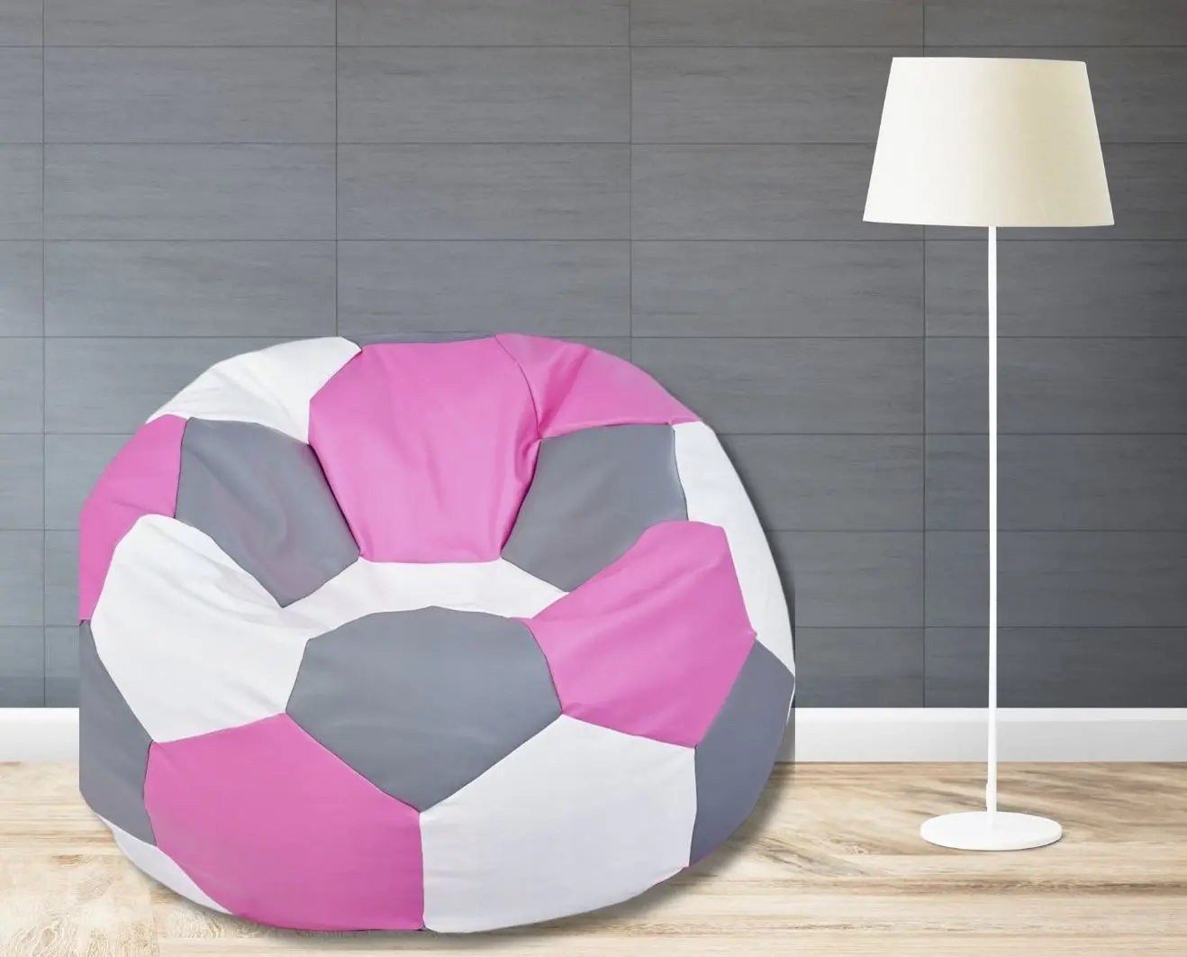 Fotoliu-minge Bean Bag Ares BM6101 XXL (Pink/White/Grey)