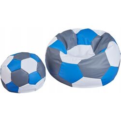 Fotoliu-minge Bean Bag Ares BM6102 L (Grey/Blue/White) Thumb