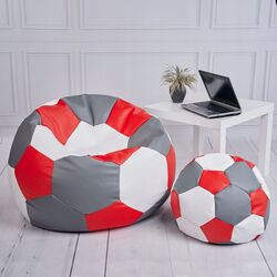 Fotoliu-minge Bean Bag Ares BM6105 L (Grey/Red/White) Thumb