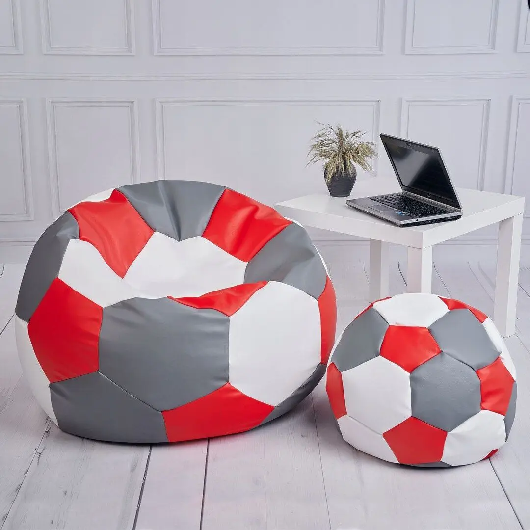 Fotoliu-minge Bean Bag Ares BM6105 L (Grey/Red/White)