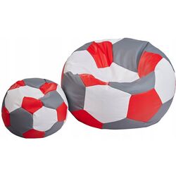 Fotoliu-minge Bean Bag Ares BM6107 XXL (Grey/Red/White) Thumb