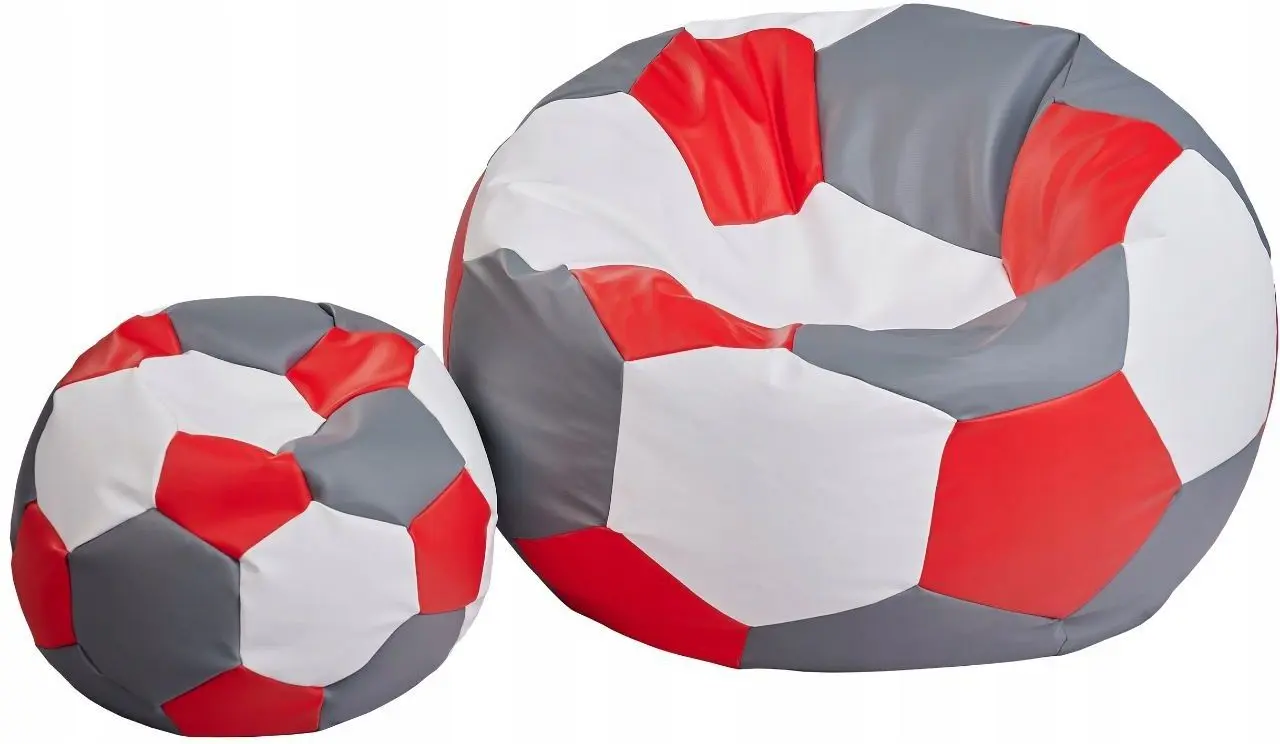 Fotoliu-minge Bean Bag Ares BM6107 XXL (Grey/Red/White)