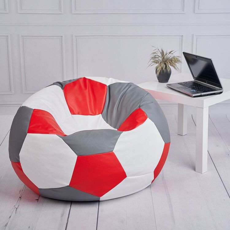 Fotoliu-minge Bean Bag Ares BM6107 XXL (Grey/Red/White)