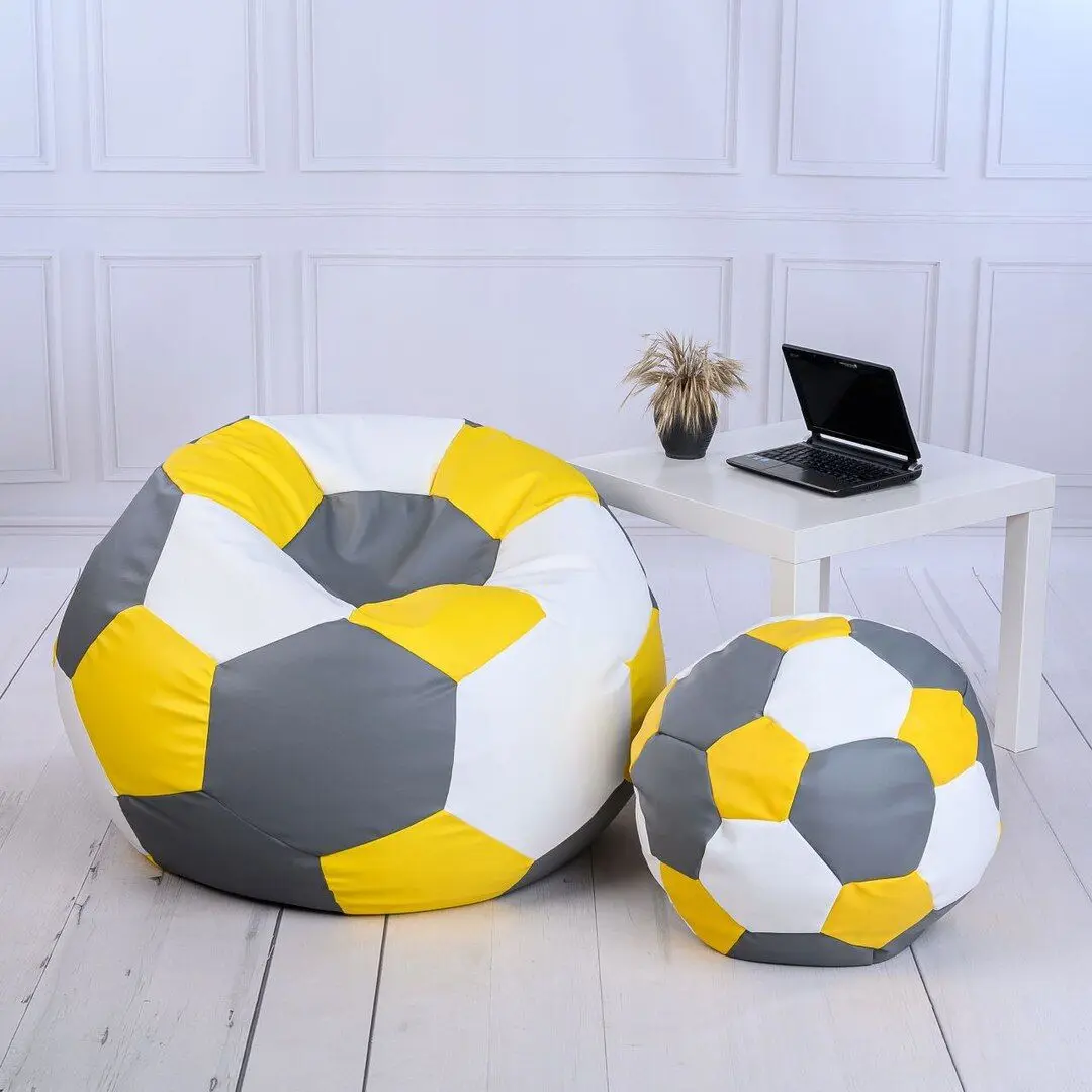 Fotoliu-minge Bean Bag Ares BM6108 L (Grey/Yellow/White)