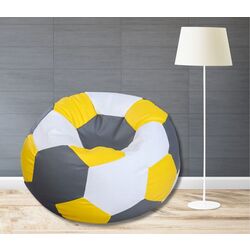 Fotoliu-minge Bean Bag Ares BM6108 L (Grey/Yellow/White)