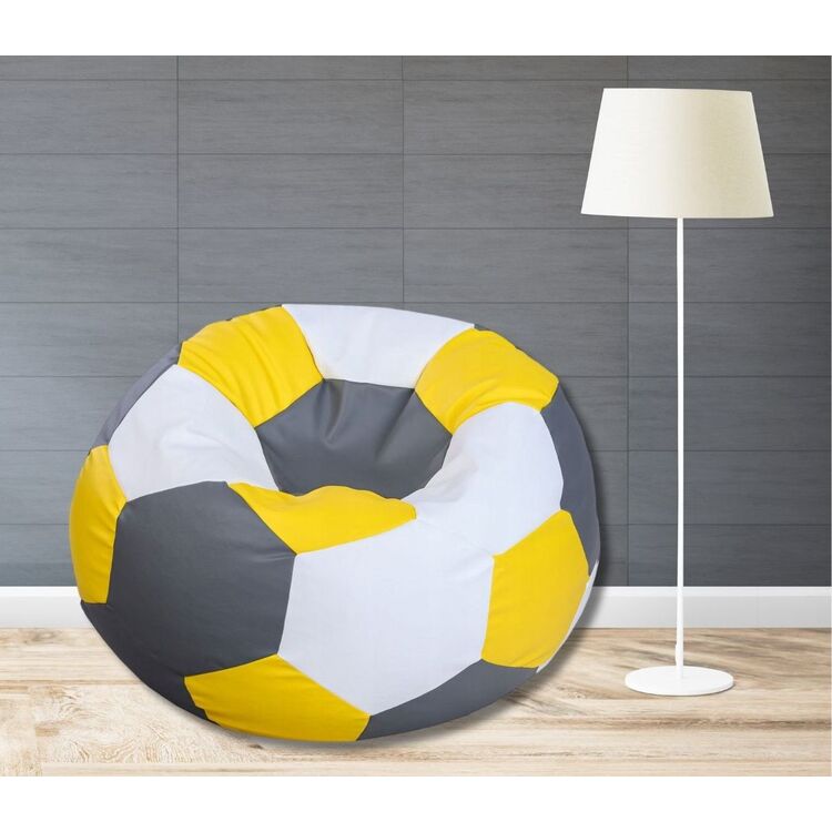 Fotoliu-minge Bean Bag Ares BM6109 XL (Grey/Yellow/White)