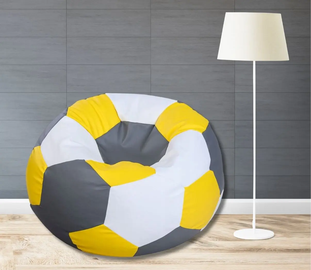 Fotoliu-minge Bean Bag Ares BM6110 XXL (Grey/Yellow/White)