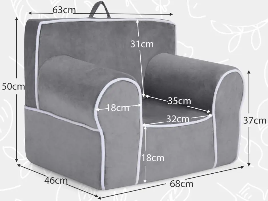 Детское кресло-мешок Costway HV10047GR (Grey) - 7