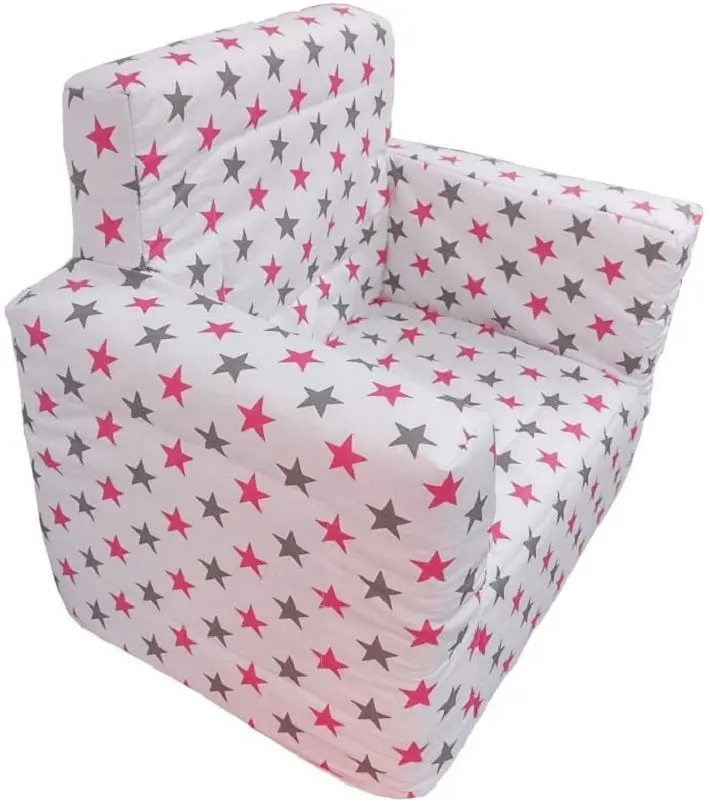 Fotoliu pentru copii MyKids Stars (White/Pink)
