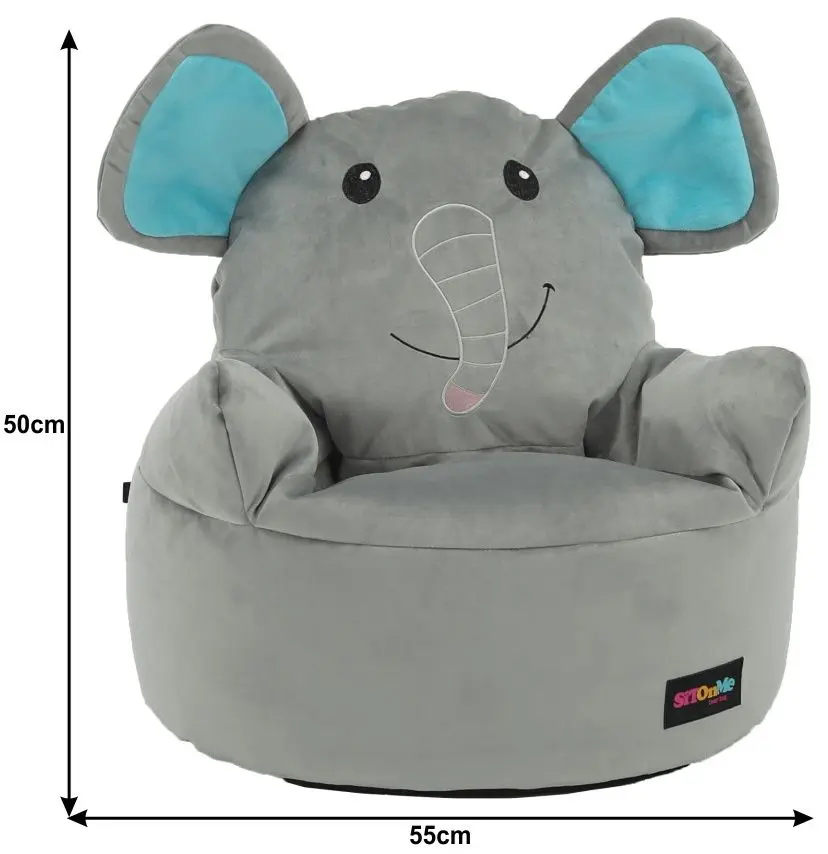 Fotoliu-sac pentru copii Tempo Kondela SitOnMe Baby Elephant Typ 2 (Gray)