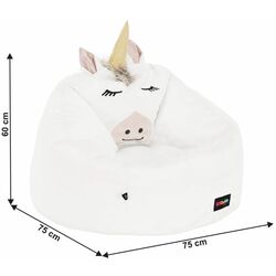 Детское кресло-мешок Tempo Kondela SitOnMe Unicorn (White) Thumb