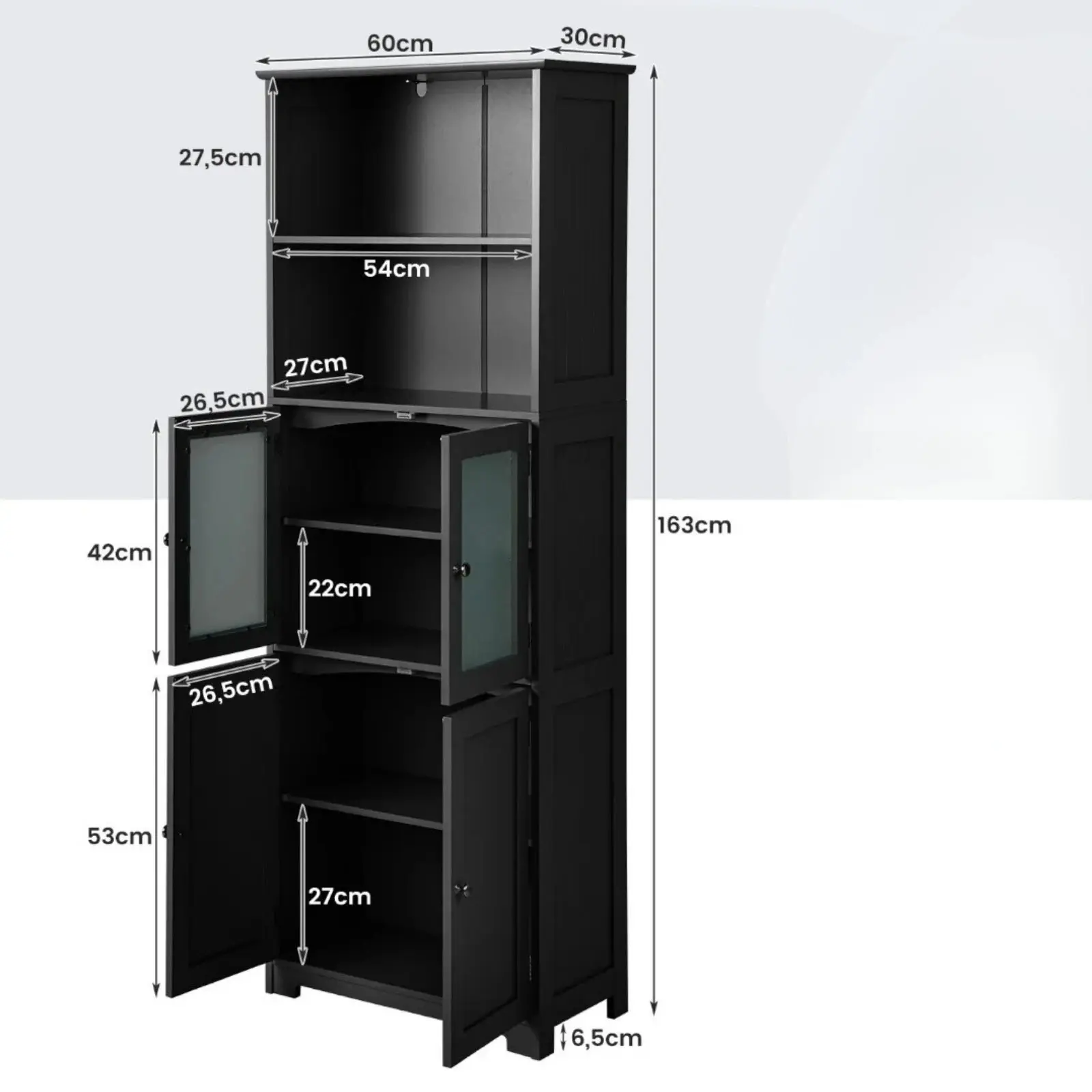 Bufet Costway JV10642DK (Black) - 3
