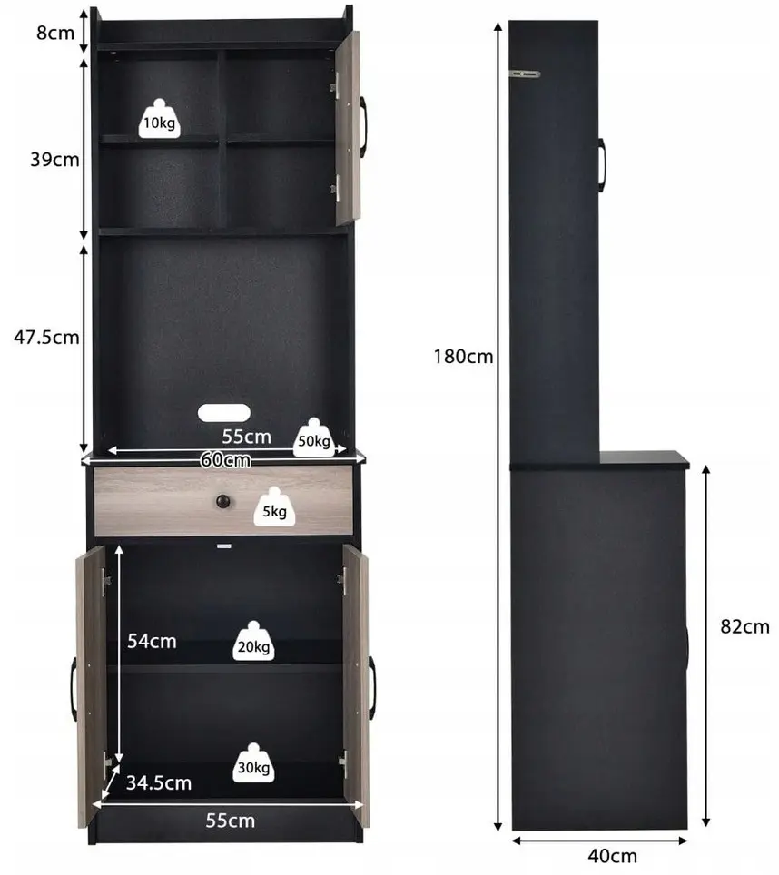 Буфет Costway JV10969DK (Black)